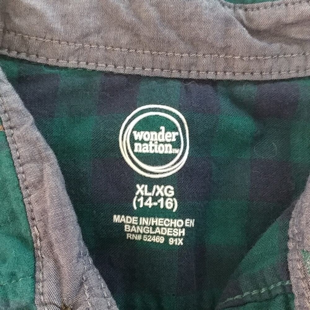 Wonder Nation Plaid Button Front Shirt Size XL (14-16) Boy - Picture 4 of 7